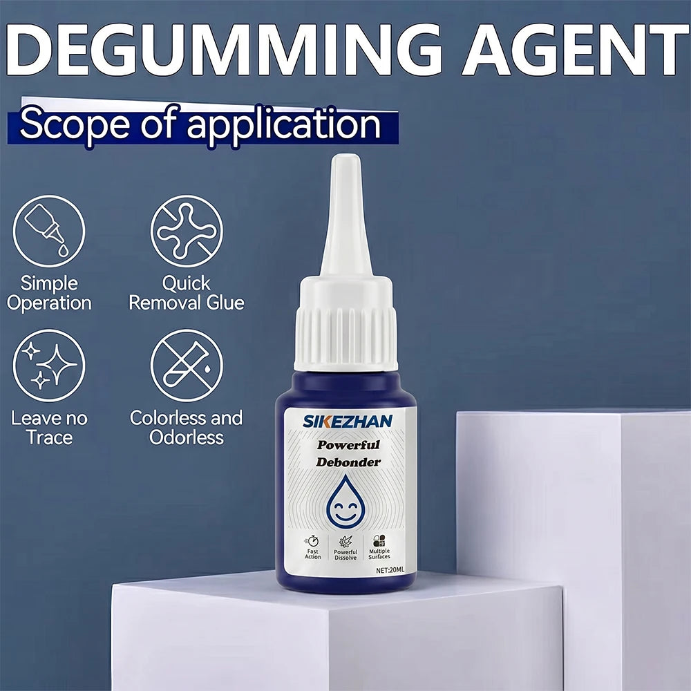 Strong Super Glue Remover Debonder Fast-Acting Adhesive Dissolver for 502, UV, Tape Residue Multi-Surface Safe 20ml