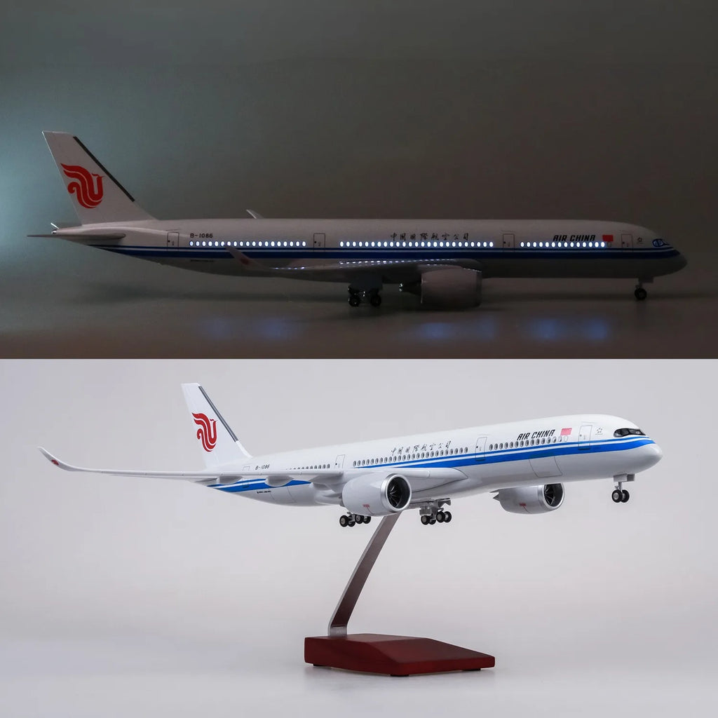 47cm Large Scale Toy Plane Air China A350 Diecast Resin Airplane Model Kit with Stand for Aviation Enthusiast Gift or Collection