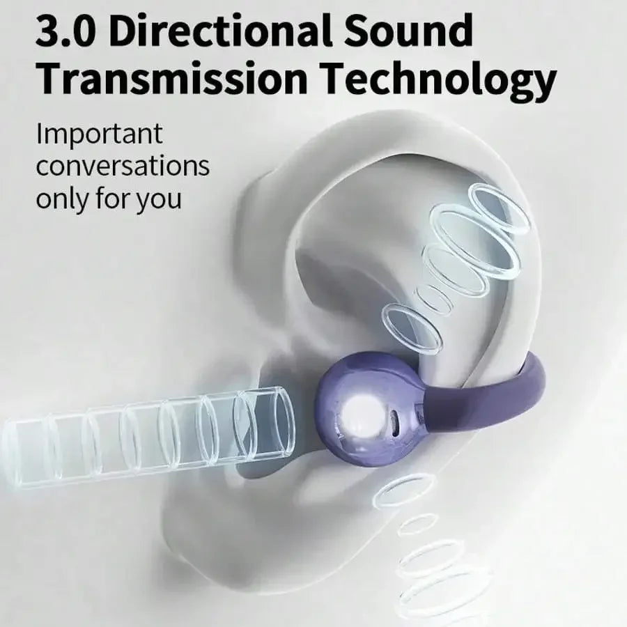 New TWS Bone Conduction Earphones Bluetooth 5.3 Earbuds Clip on Ear Comfortable Sport Digital Display Headsets for smartphones