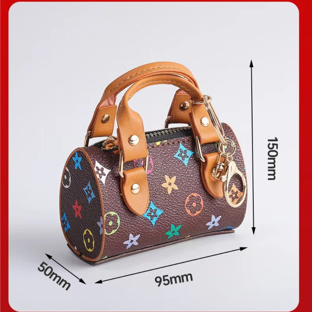 European Cute Mini Personalized Earphone Bag Old Flower Mini Bag French Stick Bag Keychain Pendant Bag Accessories