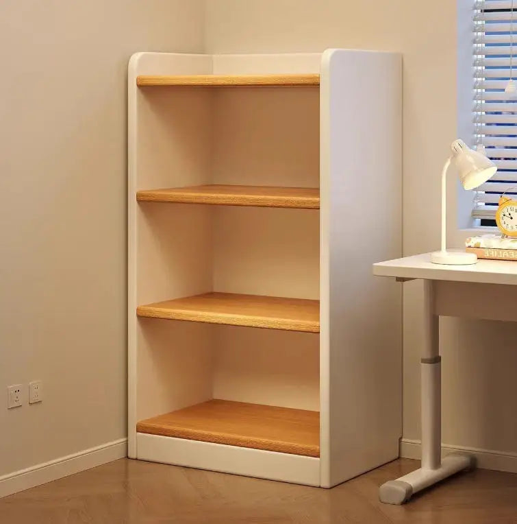 Freestanding Solid Wood Bookshelf with Storage Cubes, Wall-Mounted Style Organizer for Living Room, Kids’ Room, and Home Storage