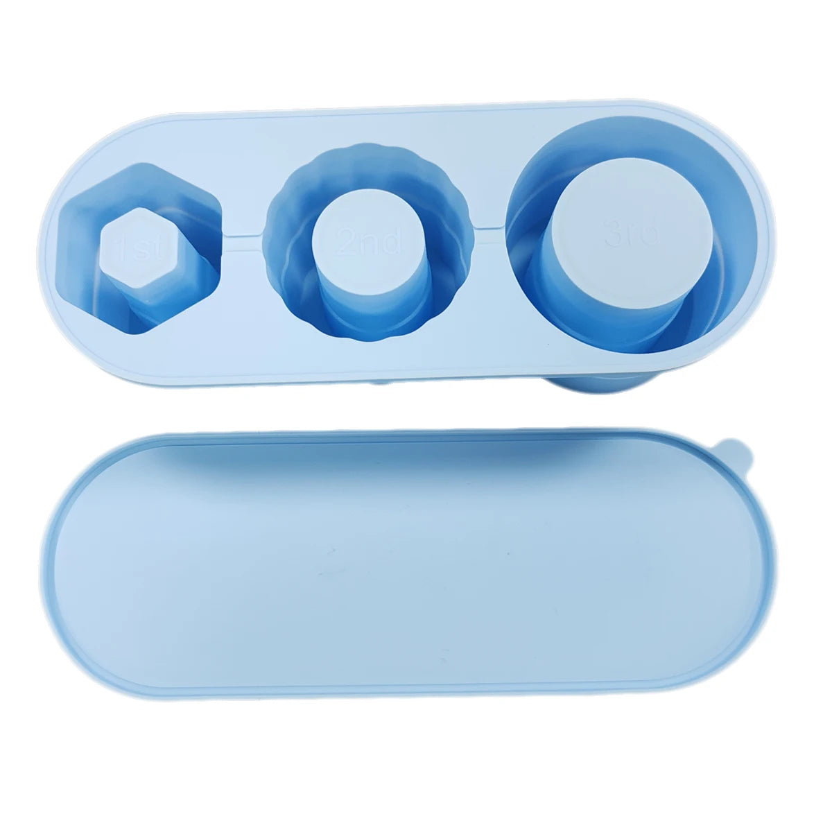 Leeseph Cylinder Ice Cube Tray for Stanley Cup Tumbler, Collapsible Reusable Silicone Ice Molds 3-Grid for Drink Juice Coffee