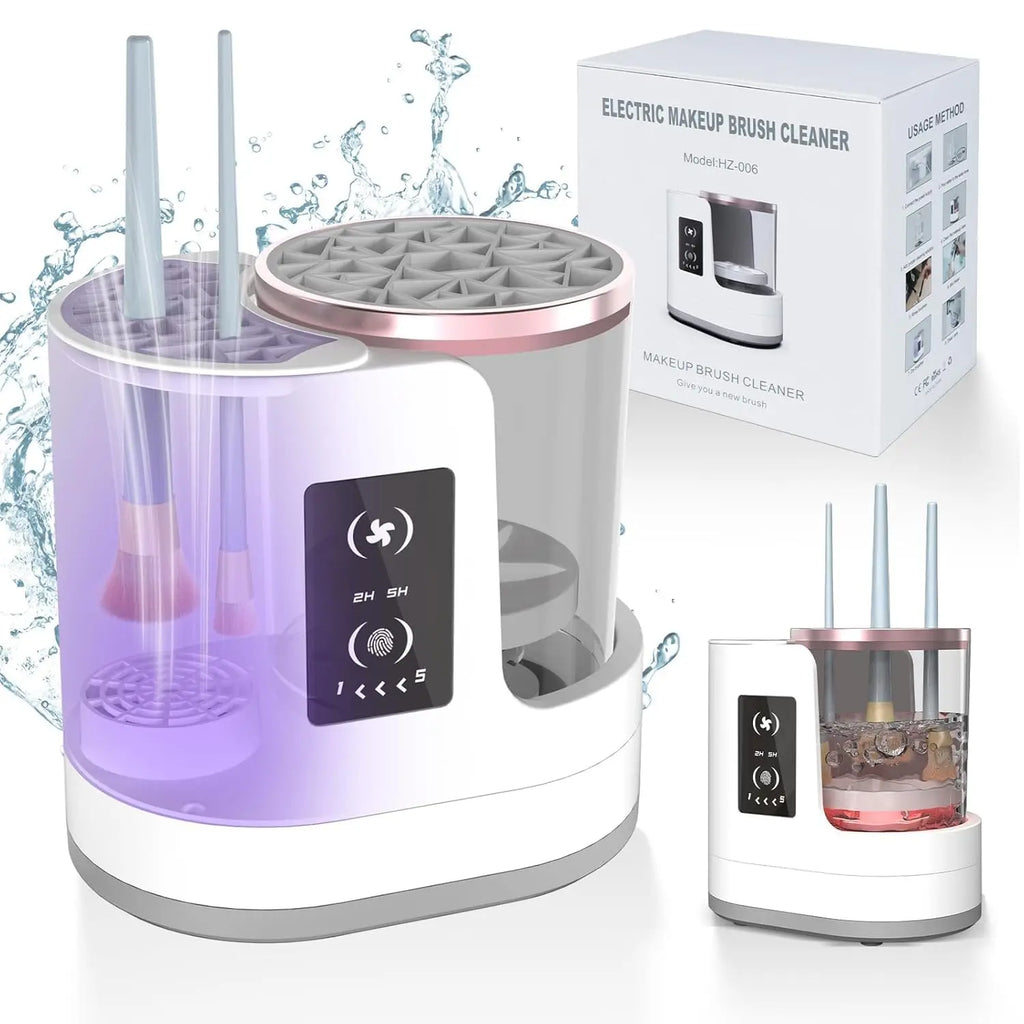 Automatic Rotating Makeup Brush Cleaner Machine Fast Drying Electric  Rubber Collar Cosmetic Clean Tools