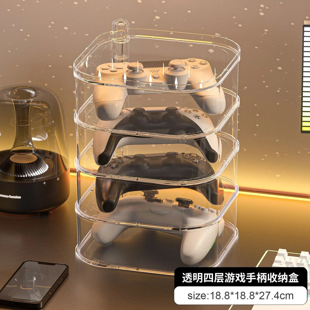 Controller Stand Storage Box,Large Capacity Multi-layer Game Console Card Holder Organizer for Desktop Display Home Storage
