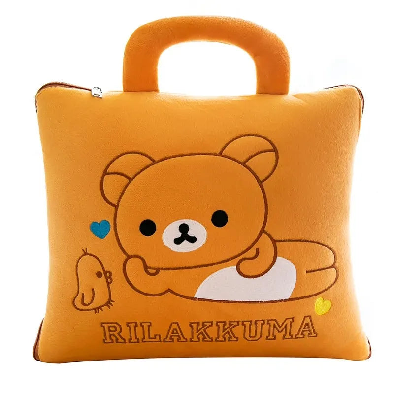 Cute Pillow Quilt Dual-use Pillow Folding Air Conditioning Blanket Car Interior Cushion Pillow 3-in-1 Office Nap Cushion Blanket