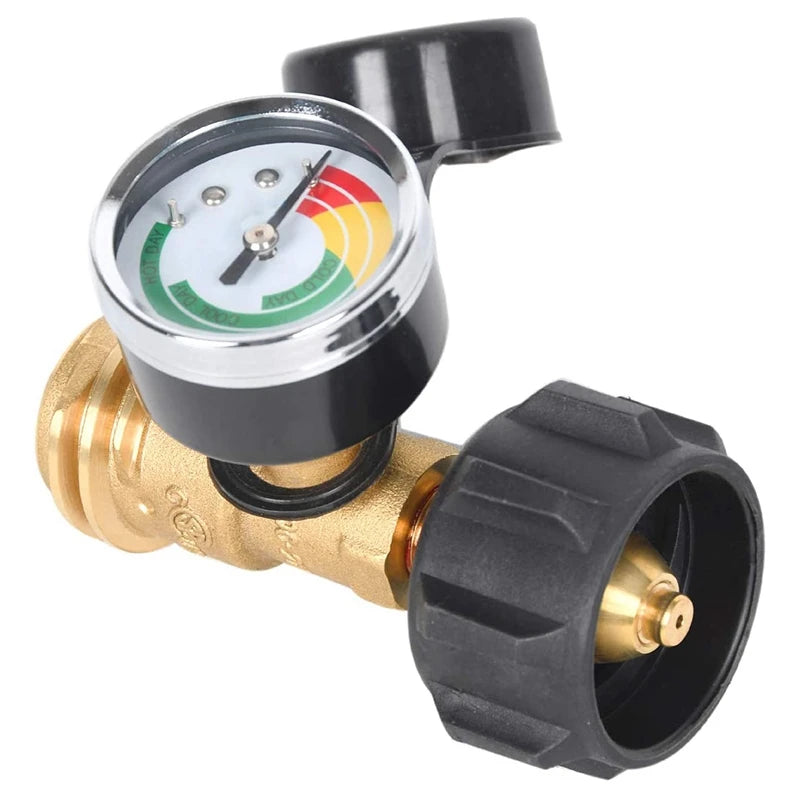 ABRE-Propane Tank Gauge With POL Connection 5-100 LB Pressure Valve Propane Tank Pressure Test Instrument Tools