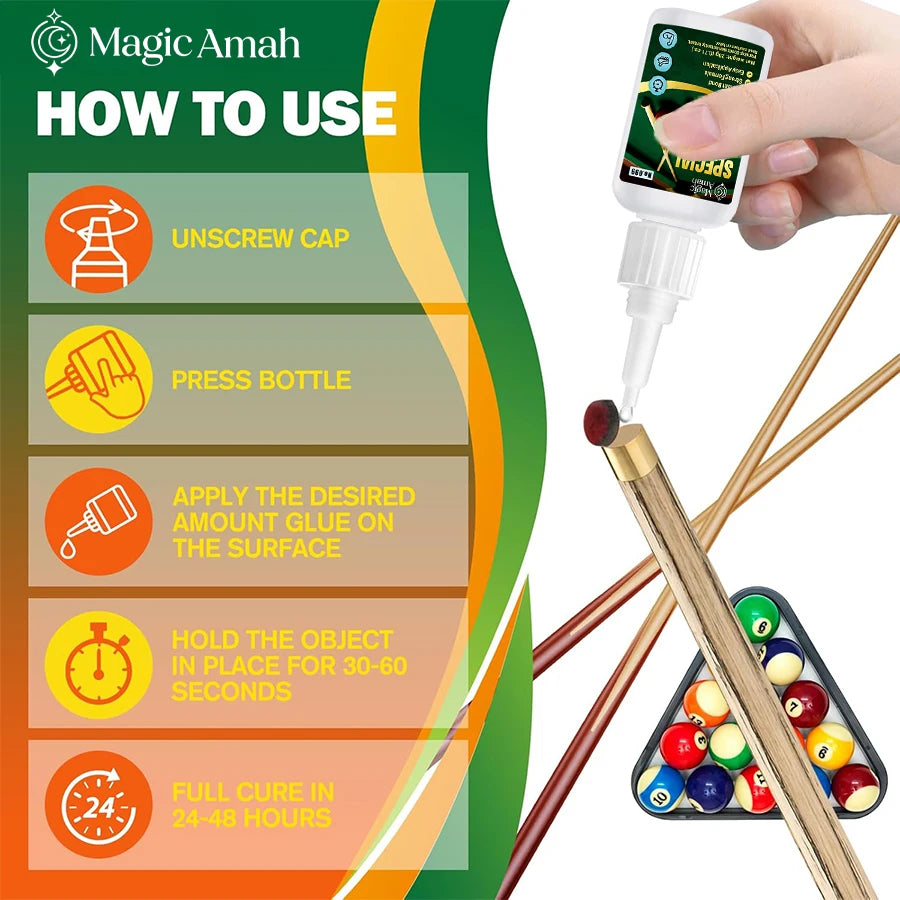 1-5 Pcs Professional Super Glue for Billiard Cue Tip | Fast Drying Waterproof | Strong Bond for Wood Plastic Metal Ceramic