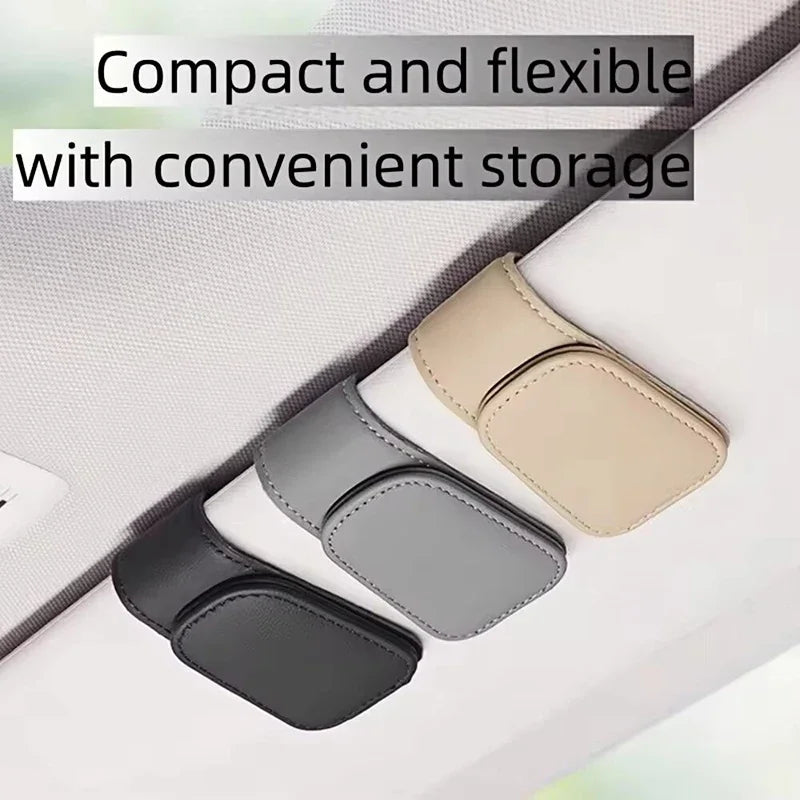 1PC Universal Magnetic Car Sunglasses Holder Eyeglass Clip Sun Visor Auto Glasses Organizer Storage
