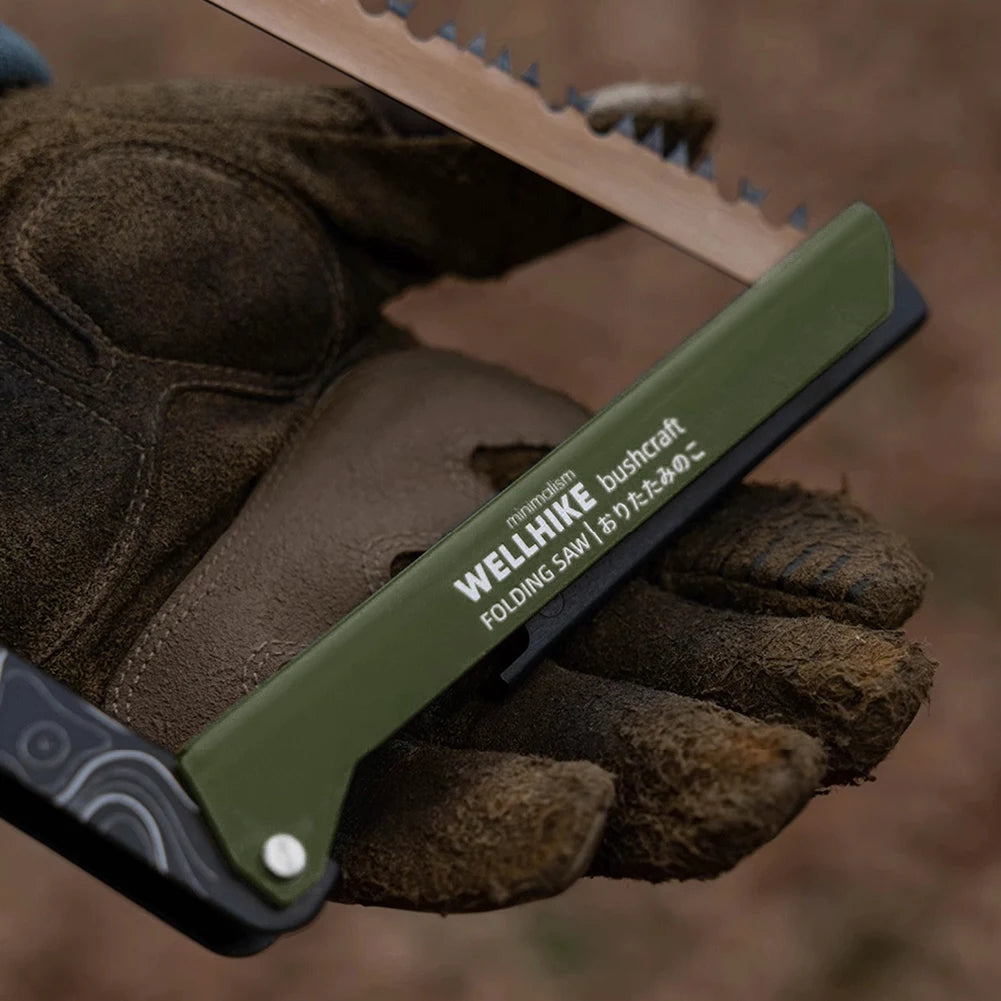 Folding Saw with Storage Bag Portable Wood Saw Aluminum Alloy Camping Foldable Hand Saw Outdoor Hiking Survival Tools