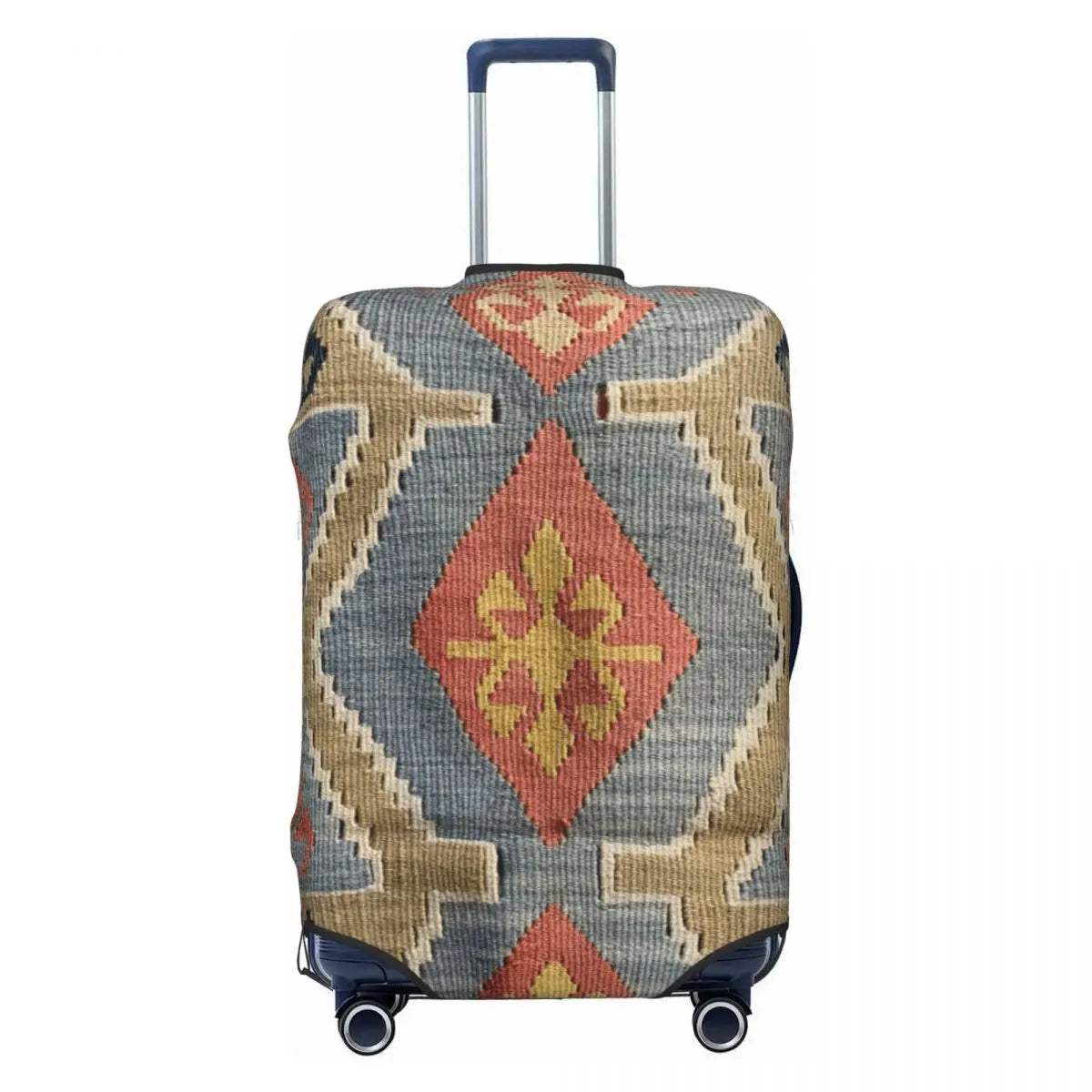 Vintage Turkish Kilim Suitcase Cover Washable Bohemian Geometric Diamond Tribal Ethnic Art Luggage Covers Protector