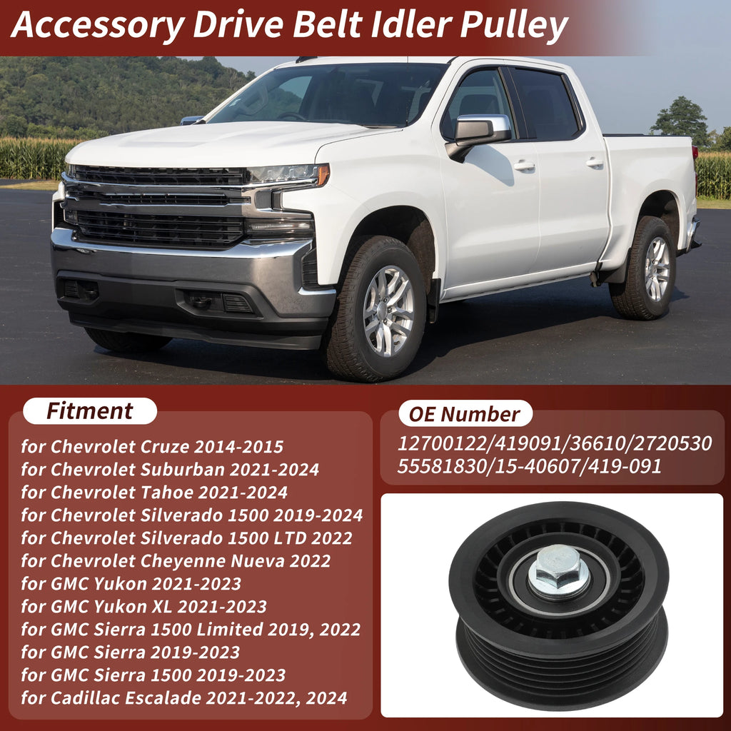 UXCELL No.12700122 Accessory Drive Belt Idler Pulley for Chevrolet for GMC for Cadillac