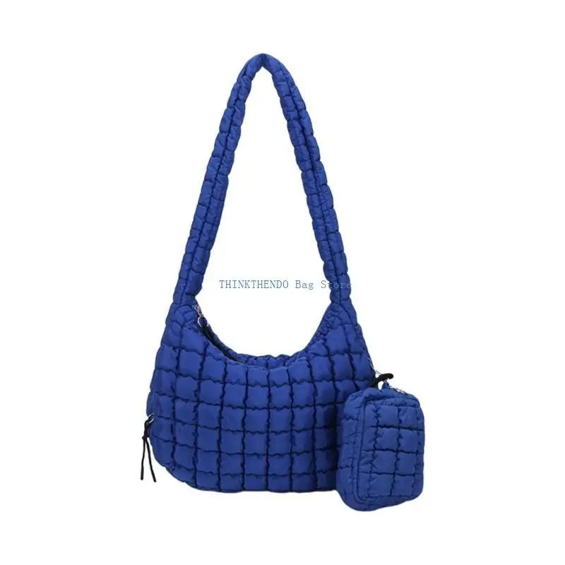 340D Quilted Puffer Bag Set for Women Lightweight Spacious Crossbody Satchel Purse