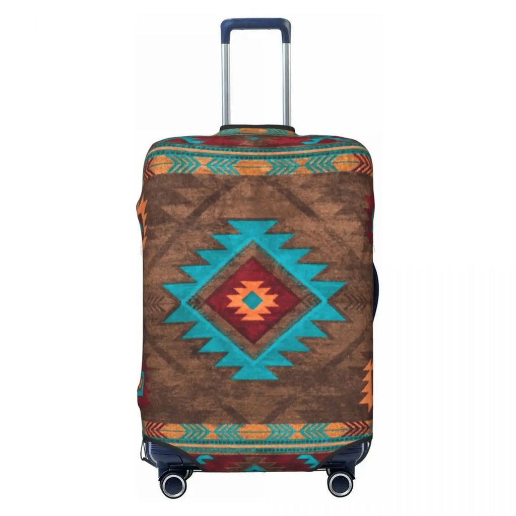 Vintage Turkish Kilim Suitcase Cover Washable Bohemian Geometric Diamond Tribal Ethnic Art Luggage Covers Protector