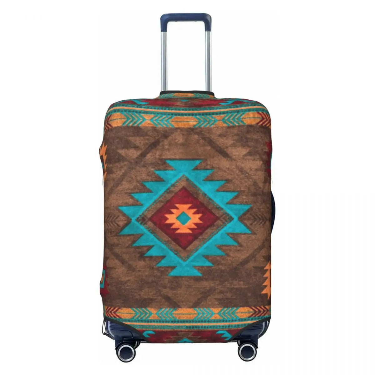 Vintage Turkish Kilim Suitcase Cover Washable Bohemian Geometric Diamond Tribal Ethnic Art Luggage Covers Protector