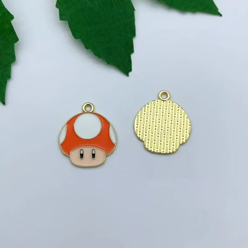 10 pieces/batch of cute cartoon enamel pendants, used for DIY earring jewelry making bracelets earrings handmade accessories