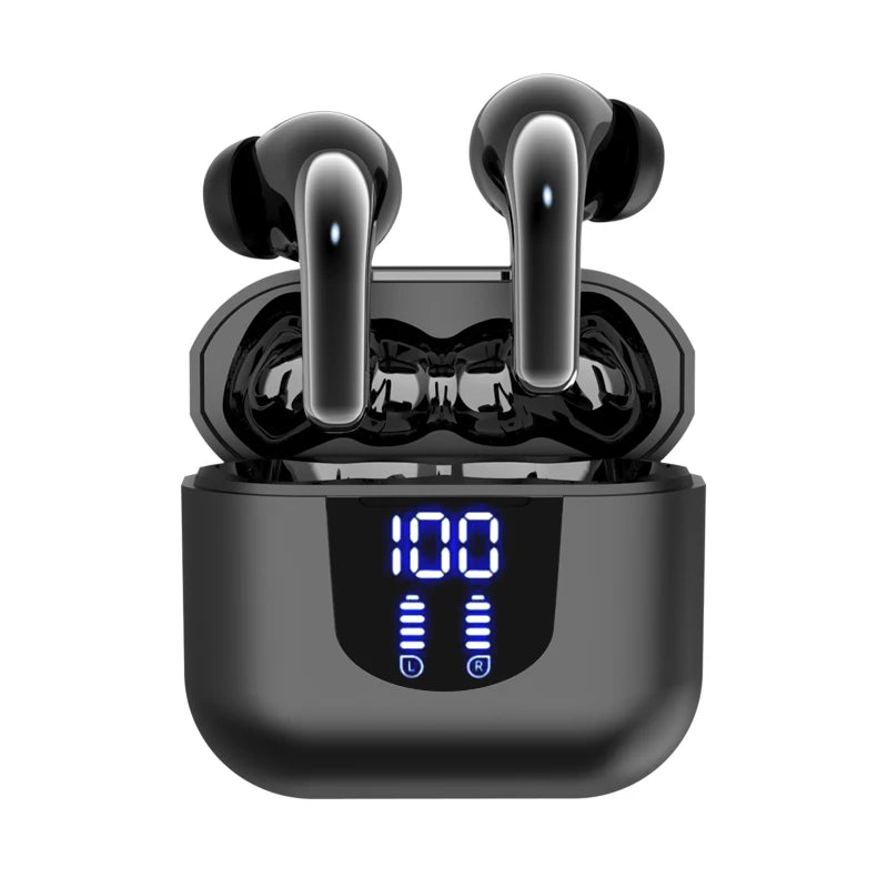 Wireless Bluetooth earphones, intelligent noise cancelling microphone, 48H battery life, heavy bass wireless earphones