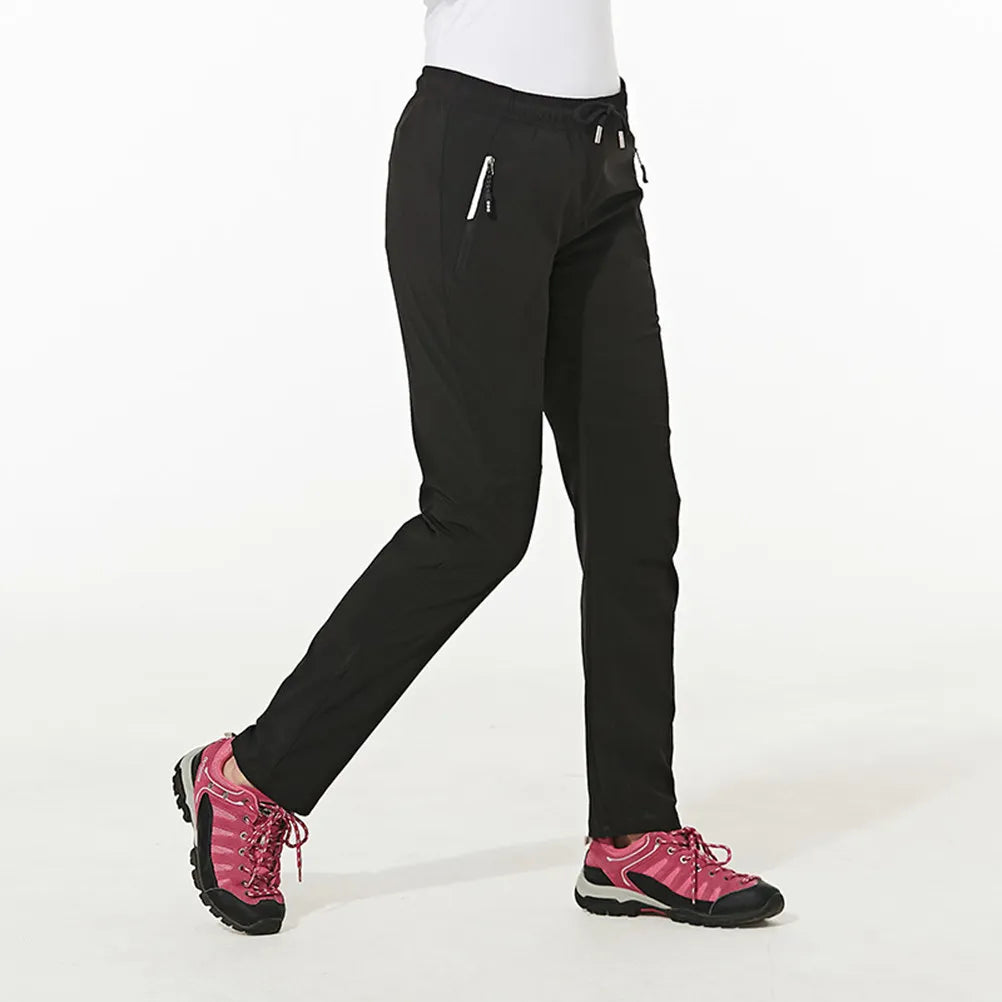 Pair Waterproof Quick-Dry Hiking Pants Lightweight Breathable Elastic Waistband Cycling Camping Travel Black Xxl for Women