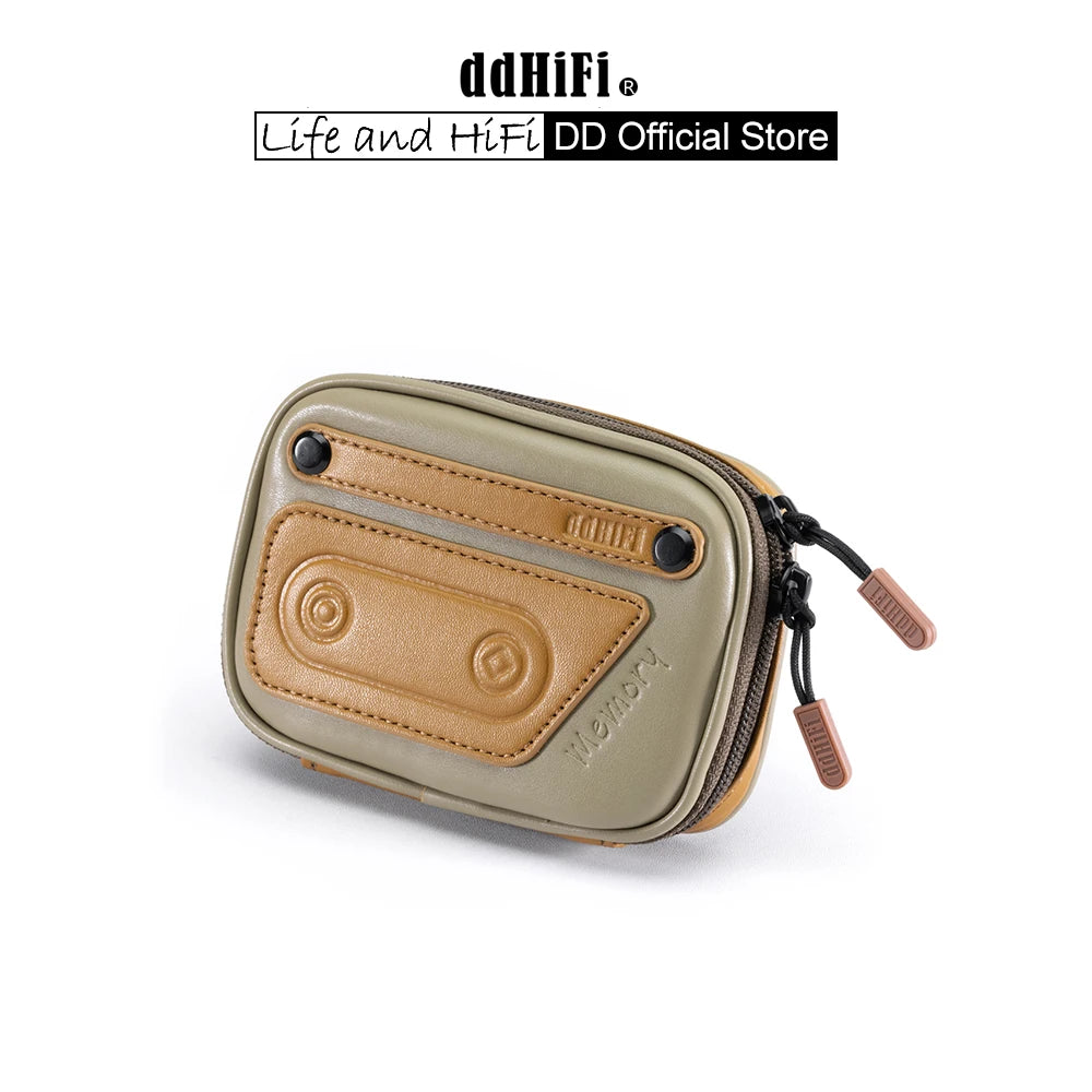 DD ddHiFi CZ120 Cassette-Style Earphones Storage Case With Composite Leather And Customized YKK Double Slider Zipper