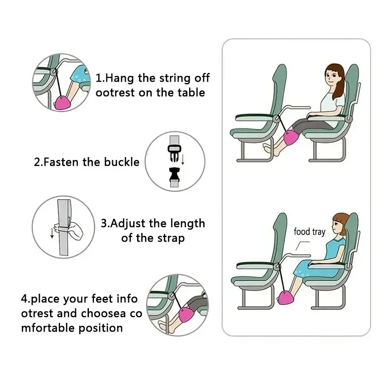 1Pcs Hot-Selling Portable Lazy Man Travel Footrest Adjustable Strap Foot Hammock Flight Bus Office Carry-on Feet Mat Accessories