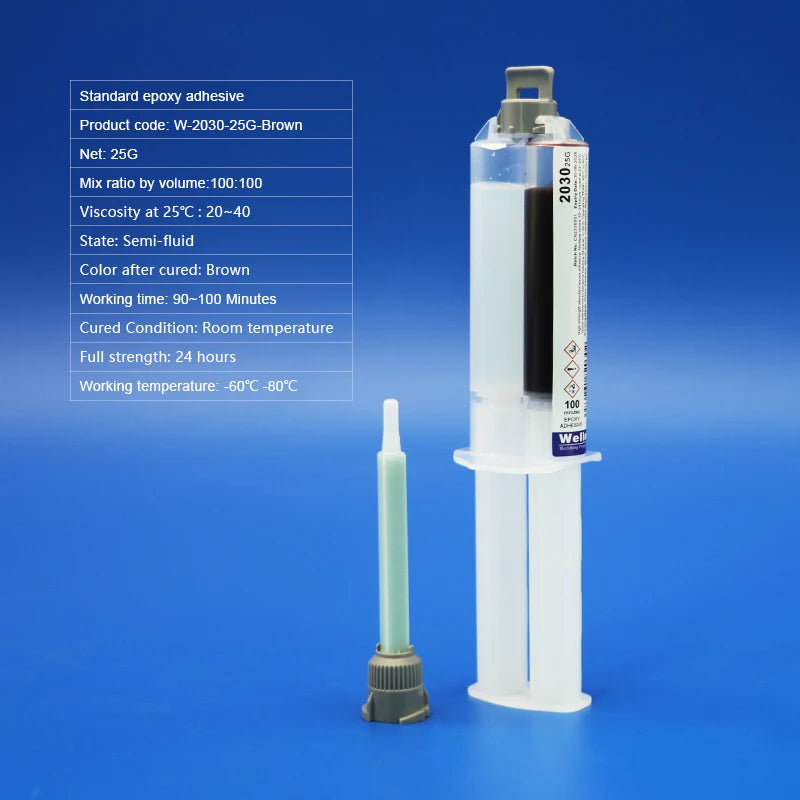 New Brown 2030 AB Epoxy Adhesive Bonding Sealant Repair 100 Minutes Standard Slow Cure Umber Resin With Hardener 25g 2 Part Glue