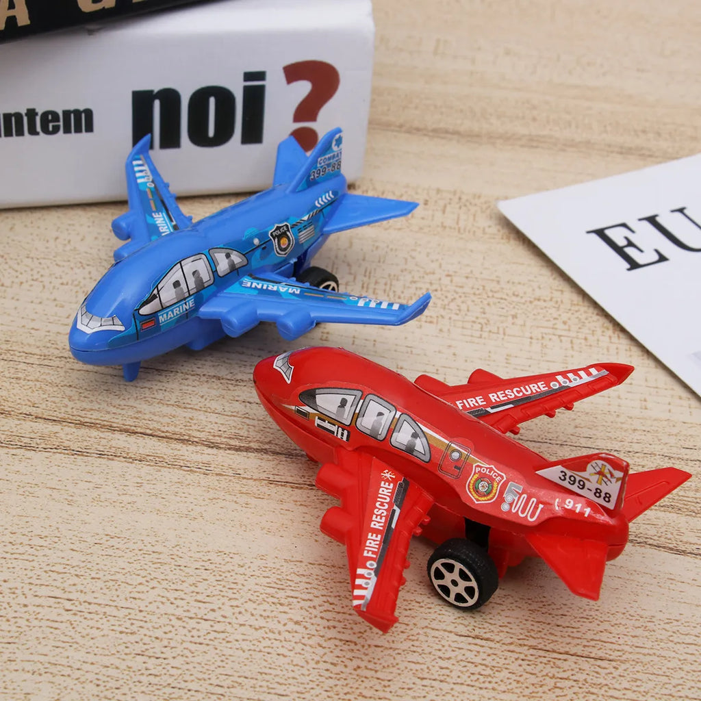 6Pcs Mini Plastic Airplane Simulation Educational Set for Kids Enhance Imagination Color Recognition Aircraft Gift