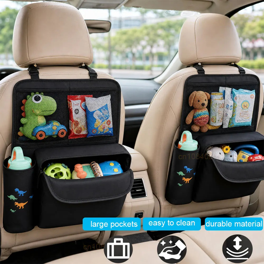 Car Seat Back Storage Bag Multifunctional Leather Car Backseat Organizer Wear Resistant Car Seat Back Storage Bag Cup Holder