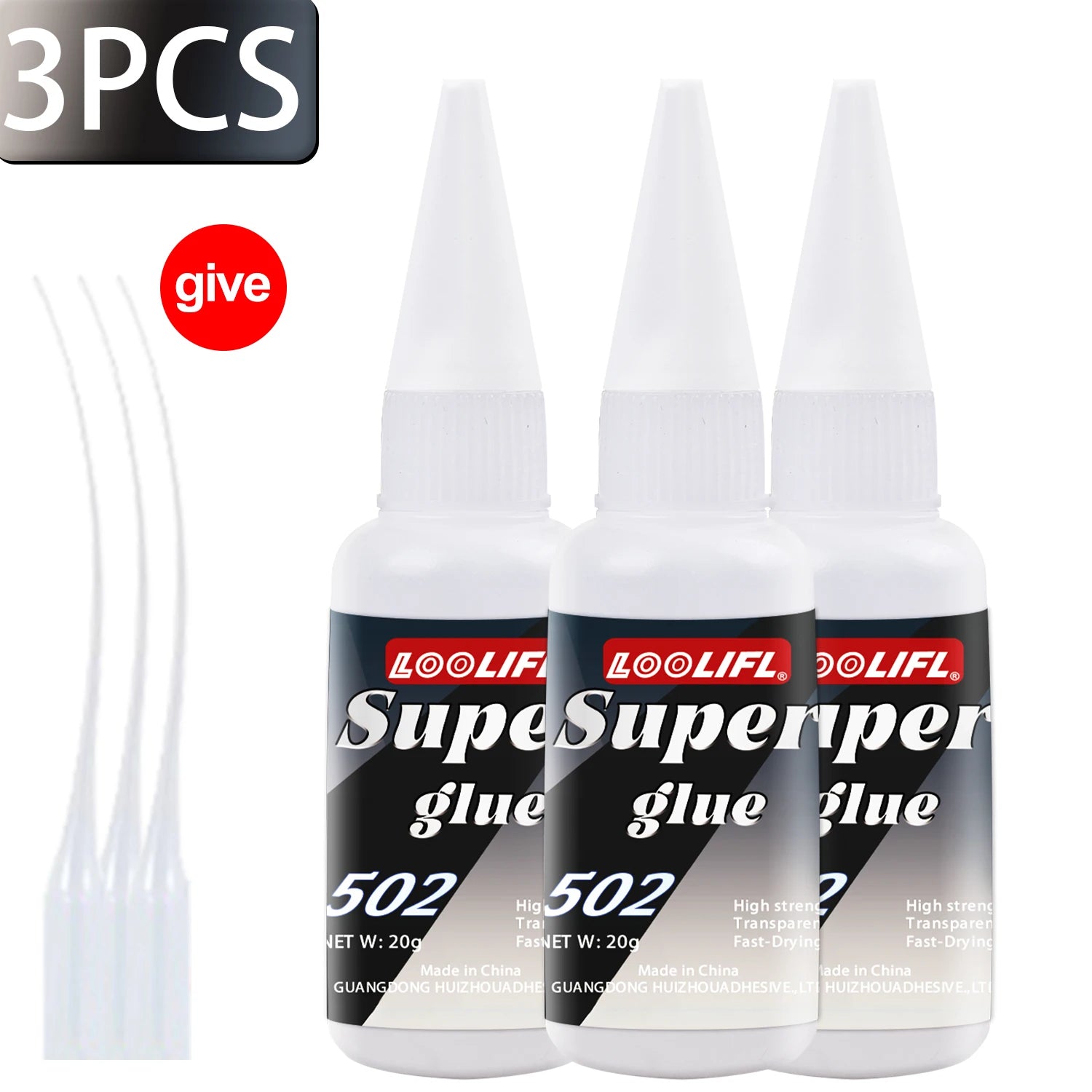 502 Super Glue extra strong Cyanoacrylate Universal Quick-drying Instant Adhesive Leather RubberWood Metal Bond Liquid Glue Tool