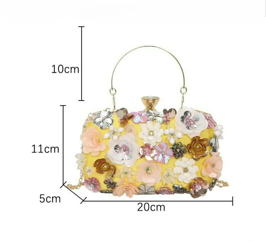 2025 Winter Women Evening Bags For Women Luxury Floral Rhinestones Shoulder Crossbody Bags Party Wedding Clutch Ladies Handbags
