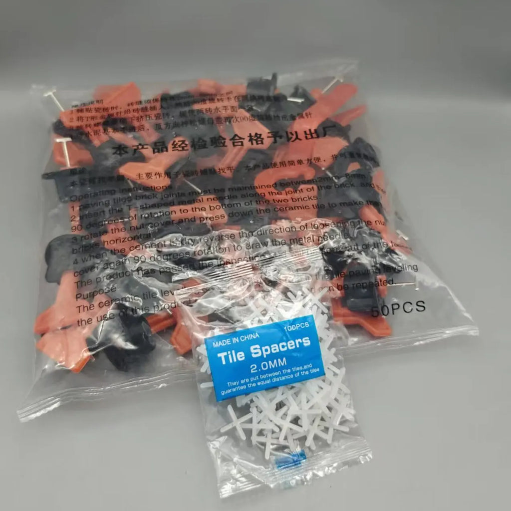 51 Pieces, Polypropylene (Pp) Adjustable Tile Spacers, with Positioning Cones and Positioning Tabs, for Professional Flooring and Wall Tiles
