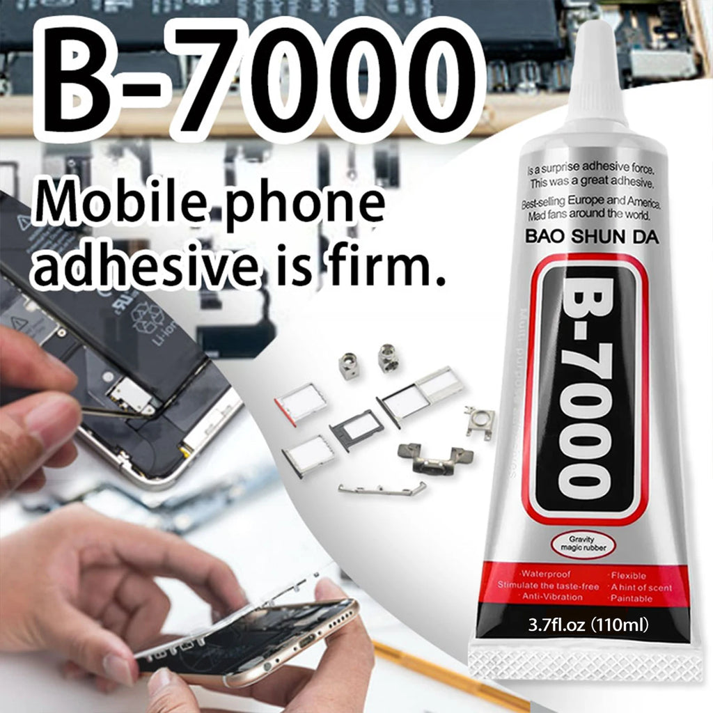 LOOLIFL B7000 Universal Transparent super Glue for Cell Phone Repair-Jewellery, Jade, precious metals, High Adhesive for wood,Glass，Plastic, quick Drying-With Precision Applicator (15ML/25ML/50ML/110ML)