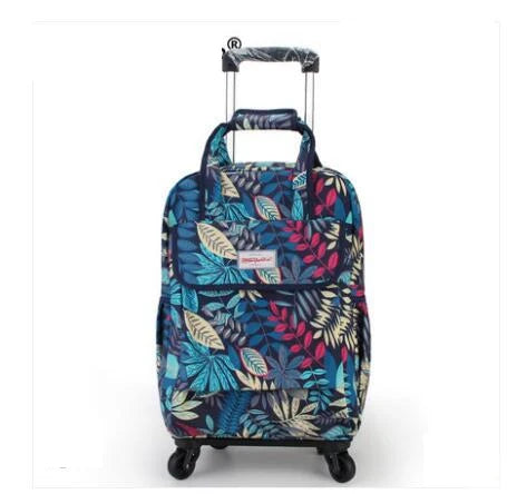 Women Carry On Hand Luggage rolling bag Oxford Rolling Backpack Travel Trolley Bag Travel Luggage bag Trolley Wheeled Backpacks