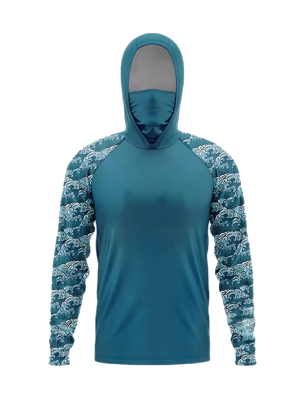 Fishing hooded sweatshirt swimming sun protection UV-blocking mask fish-shaped top equipment set hat-wearing fishing attire