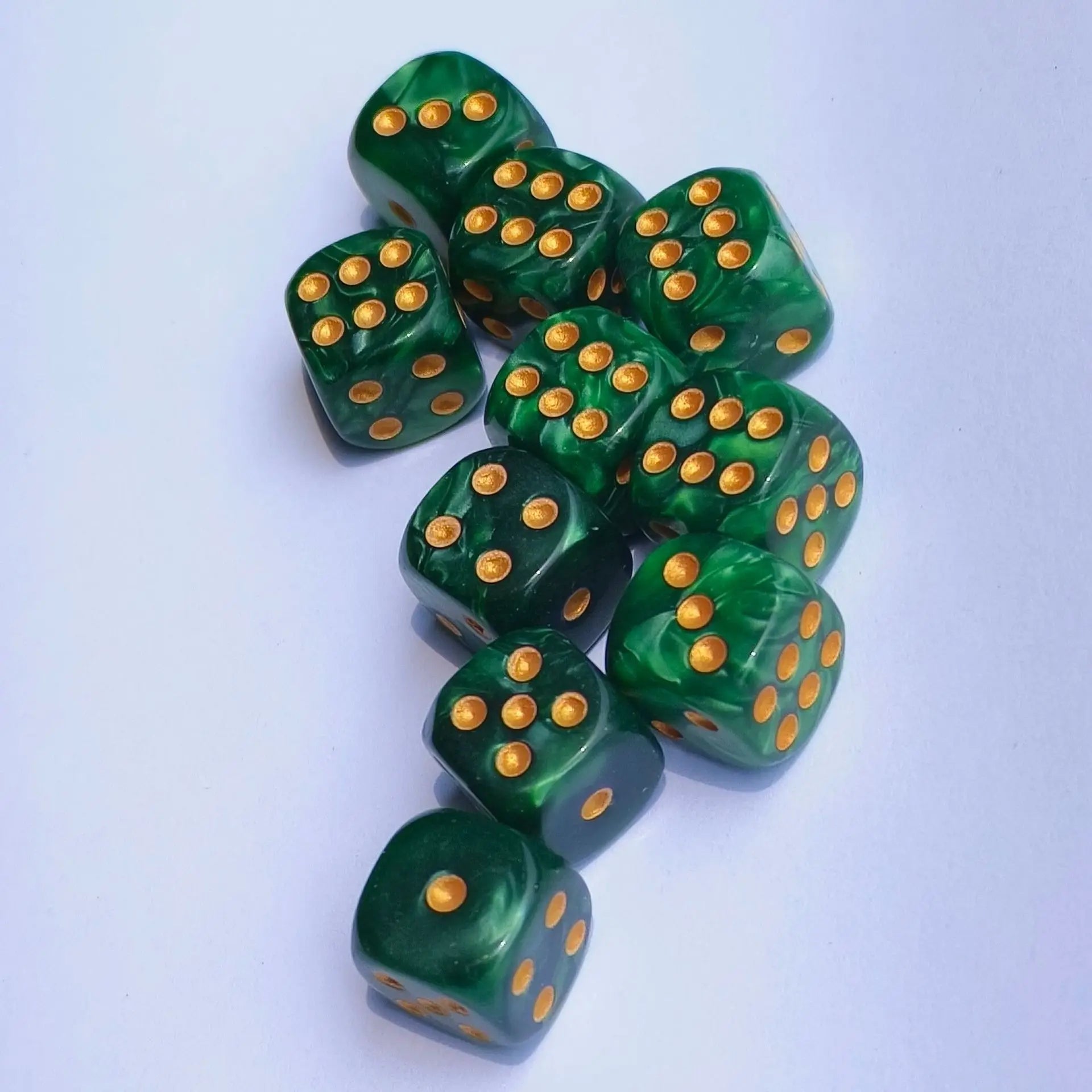 10PCS Set of 12mm Round Pearl Pattern Point Dice Digital Dice Set Rpg COC Dnd Board Game Running Group Entertainment Dice Dnd