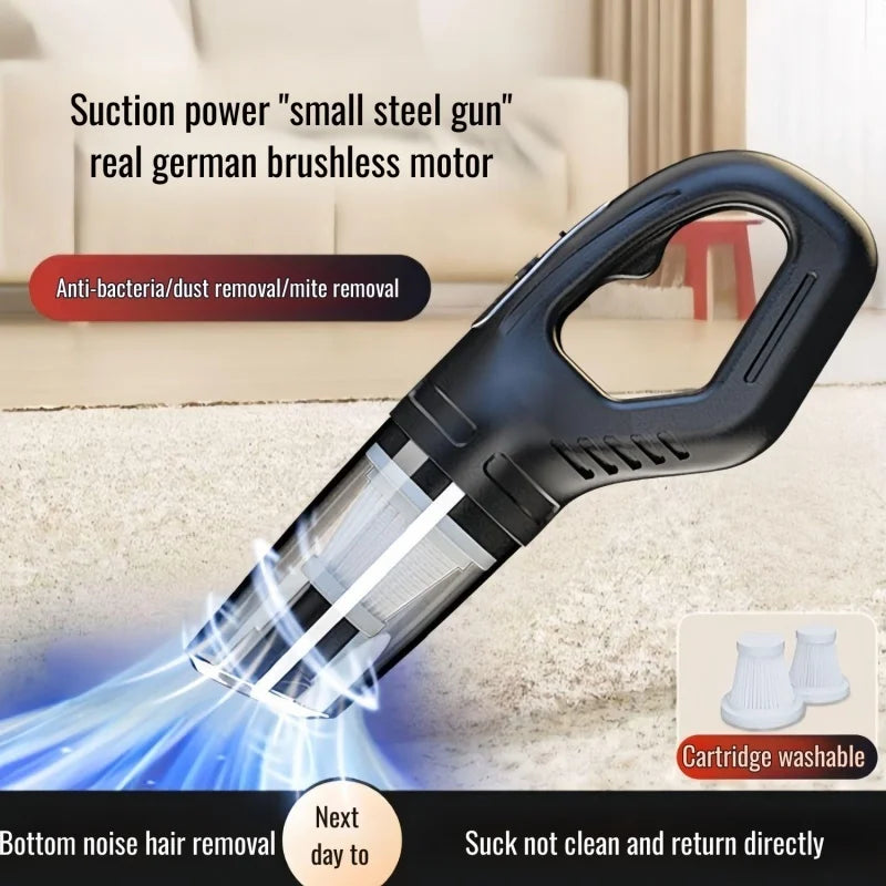 Strong Suction High Power Cordless Car Vacuum, Portable Handheld Vacuum Cleaner for Car & Home Use with Battery