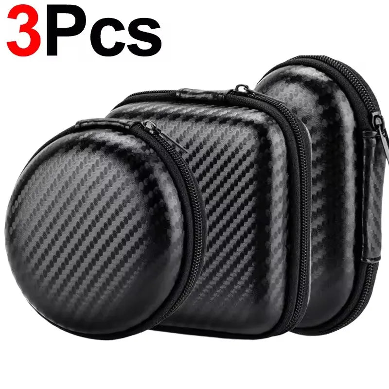 1-3Pcs Earphone Carrying Case Holder EVA Headphone Storage Bag Small Zipper Pouch for EarPods Cable Charger Organizer Box Pouch