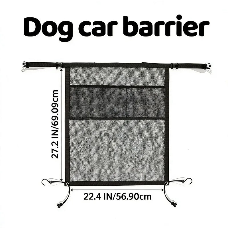 Car Pet Isolation Net Rear Isolation Barrier Thickened Protective Net and Anti Grab Safety Fence Car Seat Storage Bag