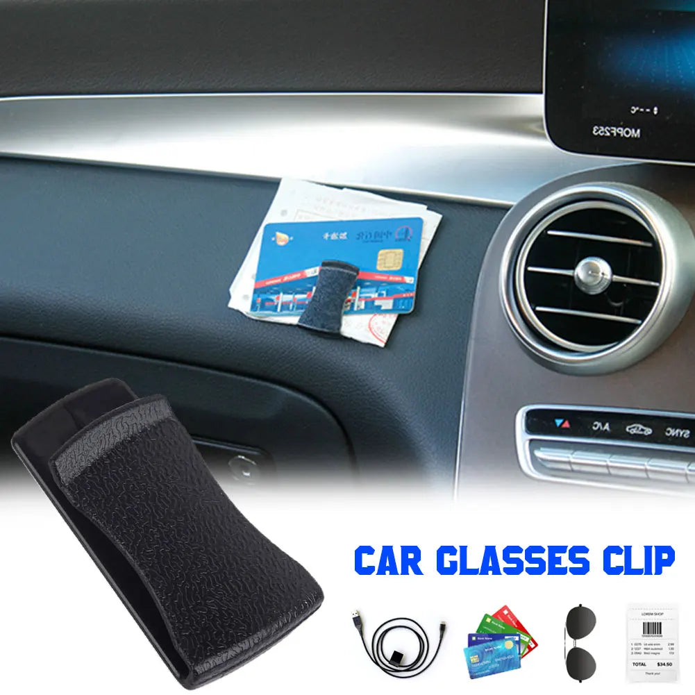 2PCS Sunglass Holder Card Glasses Ticket Holder Auto Car Clip Black Dashboard Door Adhesive Clips Car Styling Car Accessories