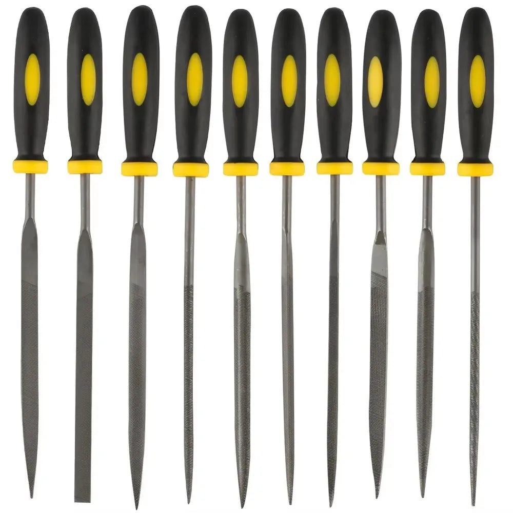 5/10PCS Needle File Set High Carbon Steel File Set Non-Slip Handle Hand Metal Tools for Wood Plastic Model Jewelry and DIY
