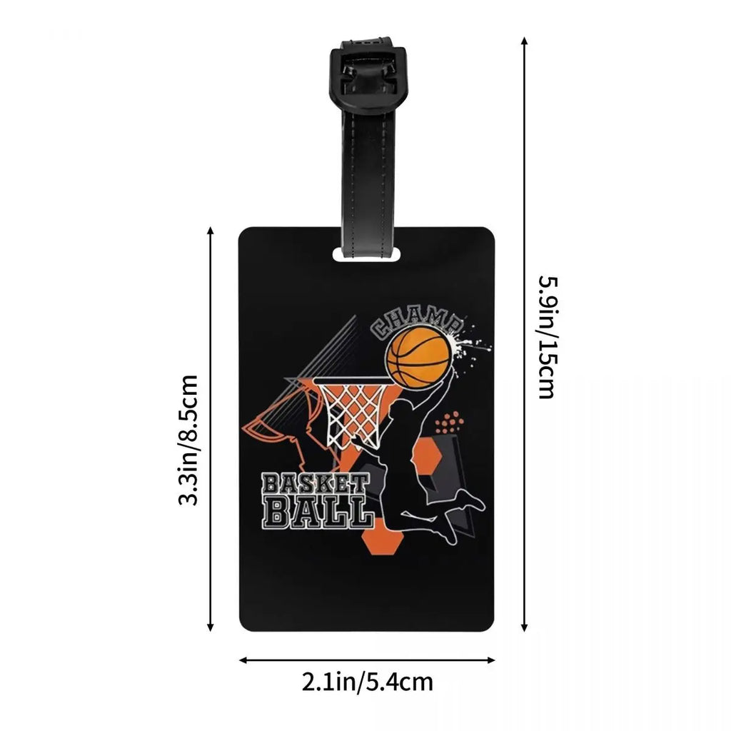 Custom Basketball Dots Round Luggage Tag Privacy Protection Physical culture Baggage Tags Travel Bag Labels Suitcase
