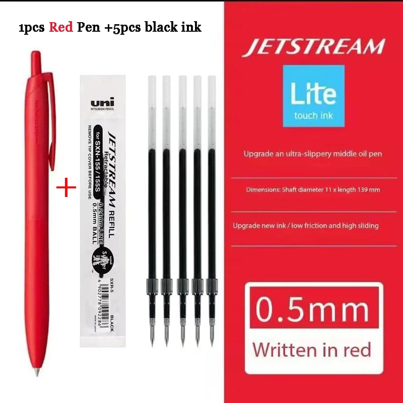 Uni Permanent Ballpoint Pen Jet Stream Anti-slip Cloudy Recycled Eco Shell Friction Super Smooth Ink Oil Pens Portable Supplies