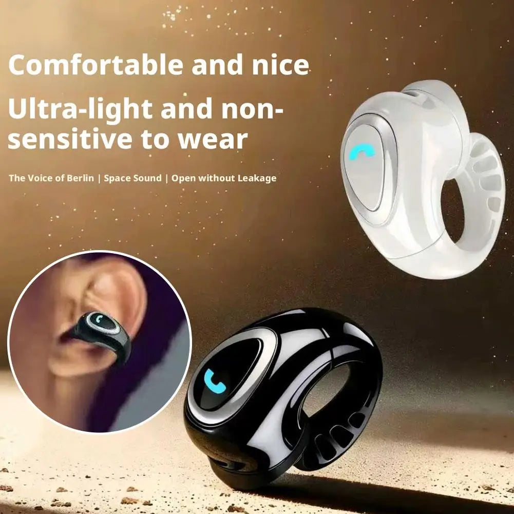 Bluetooth Earphone Clip On Monaural In-Ear Motion Stereo Bone Conduction Wireless Earphone Mini TWS For Business Sports