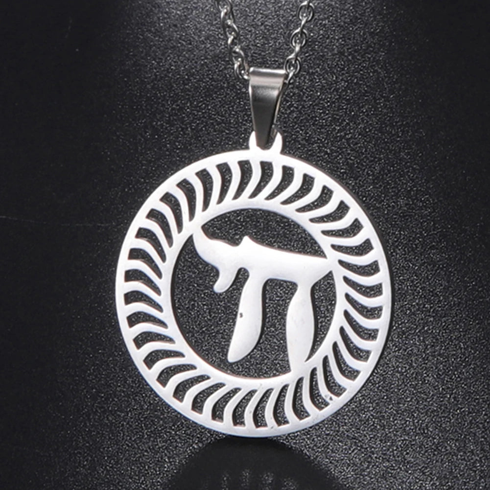 Dawapara Hebrew Letter Hai Chai Necklace Sign of Life Stainless Steel Jewelry Traditional Religious Judaic Jewish Hanukkah Gift