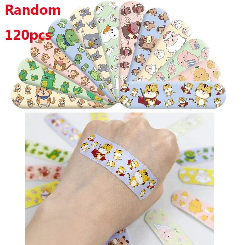 10-480Pcs Cartoon Animal Pattern Waterproof Hemostasis Kids Band Aid Stickers Adhesive Bandage Plasters for Children