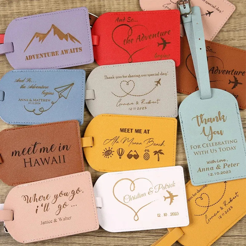 Gita Custom Logo Travel Bag Tags, Thickened PU Leather Luggage Tags, Boarding Passes, Wholesale Wedding Gifts