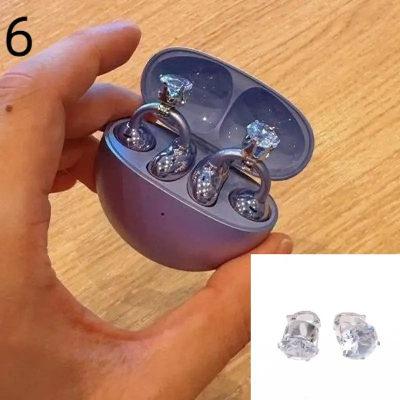 (.) 1Pair DIY Headphone Diameter Buckle Zircon Decorative Headphone Decoration Clip Removable Easy To Install Earbud Accessories