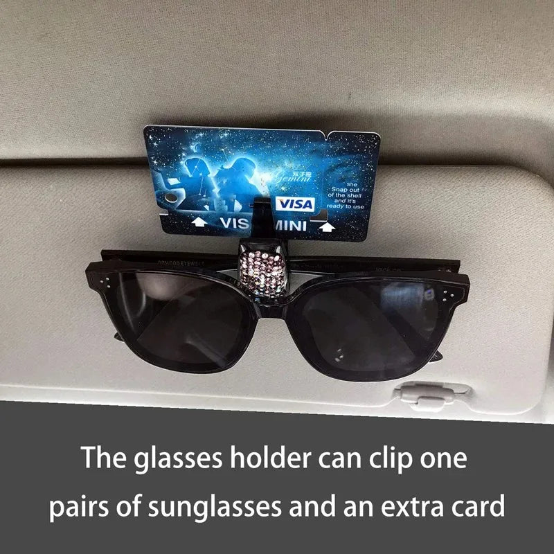 Car Vehicle Sun Visor Sunglasses Glasses Card Ticket Holder for Car Accessories Eyeglasses Holder Car Interior Supplies