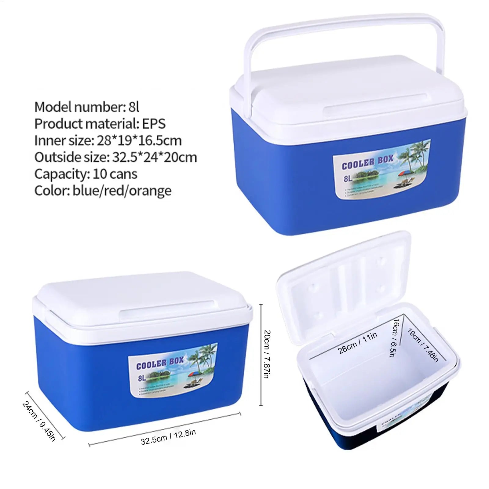 Portable Thermos Box and Camping Cooler for Beer Drinks Fresh Beverage or Fruit Insulated Box for Cola Can Beer Bottle Chiller