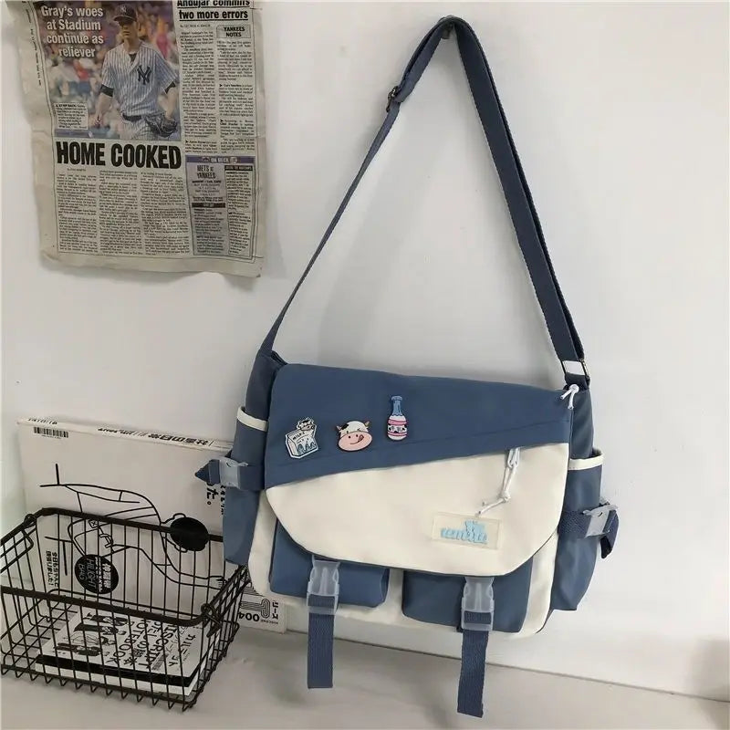 Nylon Handbags Shoulder Bag Large Capacity Crossbody Bags for Teenager Girls Men Harajuku Messenger Bag Student School Bags Sac