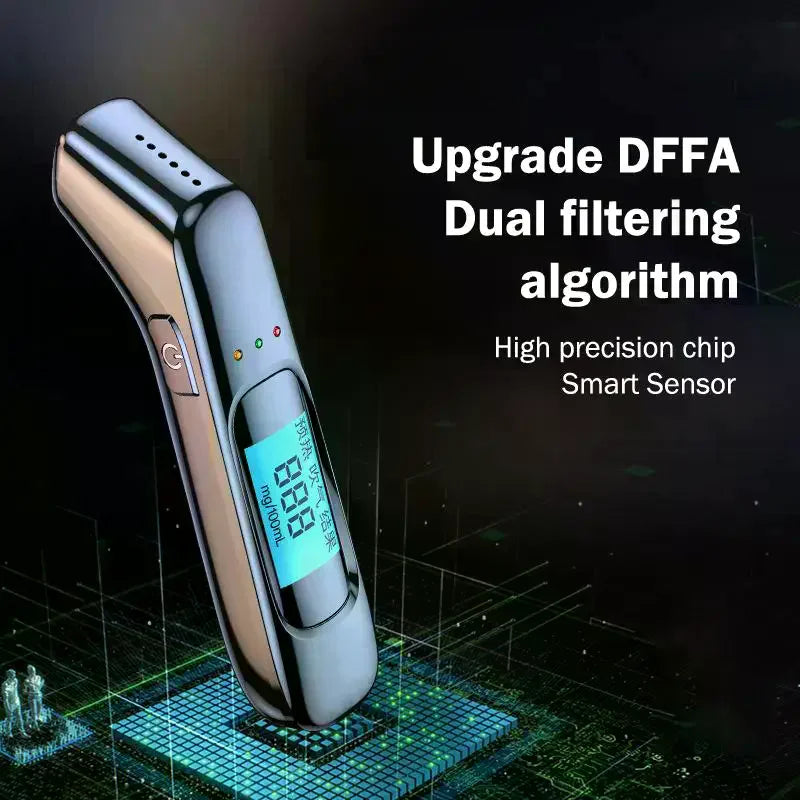 Portable Breathalyzer Professional Breath Alcohol Tester LCD Display Detector For Drunk Driving Car Electronics Alcohol Test