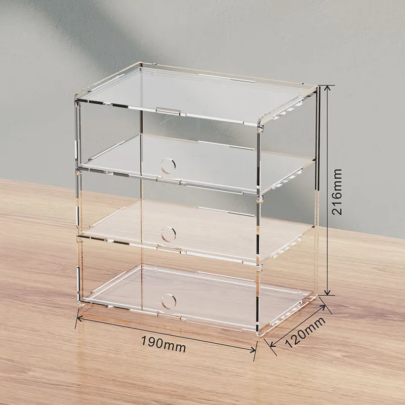 Fully Transparent Acrylic Car Model Display Case 2-6 Layer Storage Box With Door Hot Wheels Acrylic Cabinet For 1/32 Racing Car